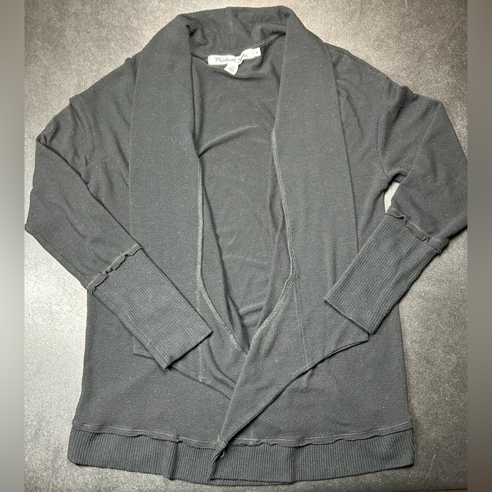 Michael Stars Size M Black Open Front Drape Cardigan Sweater